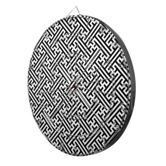 Sayagata patroon, Japans, Zwart en Wit Dartbord (Voorkant Rechts)