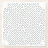 Sayagata patroon, Japans, Zwart en Wit Glazen Onderzetter (Achterkant)