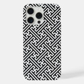 Sayagata patroon, Japans, Zwart en Wit iPhone Hoesje (Achterkant)