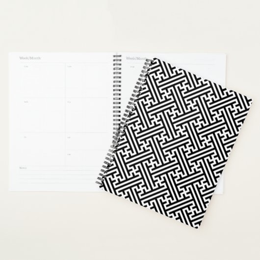 Sayagata patroon, Japans, Zwart en Wit Planner (Display)