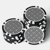 Sayagata patroon, Japans, Zwart en Wit Poker Chips (Opstapeling)