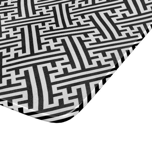 Sayagata patroon, Japans, Zwart en Wit Snijplank (Hoek)