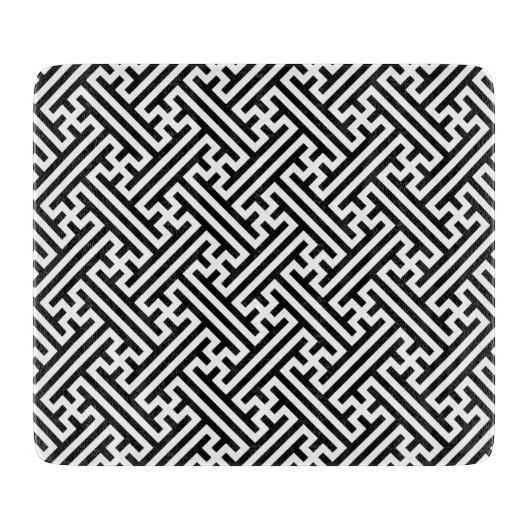 Sayagata patroon, Japans, Zwart en Wit Snijplank (Voorkant)