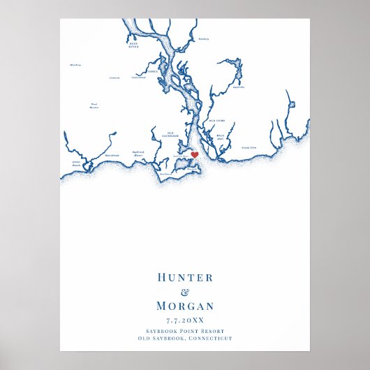 Saybrook Point Resort Trouwgastboek Poster (Voorkant)
