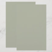 Saybrook Sage Solid Color Briefpapier (Voorkant / Achterkant)
