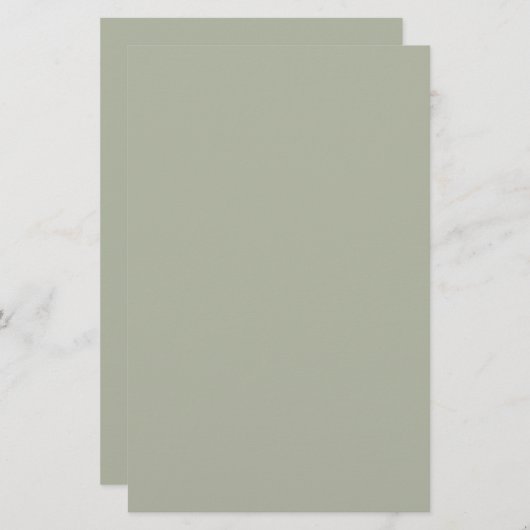 Saybrook Sage Solid Color Briefpapier (Voorkant / Achterkant)