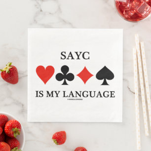 SAYC is mijn taal met vier kaartsleuven Servet