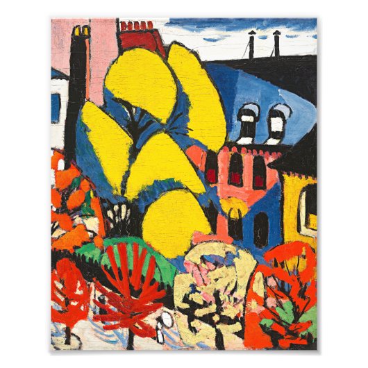 Sayen - Bomen, kleurrijk schilderij, Foto Afdruk (Voorkant)