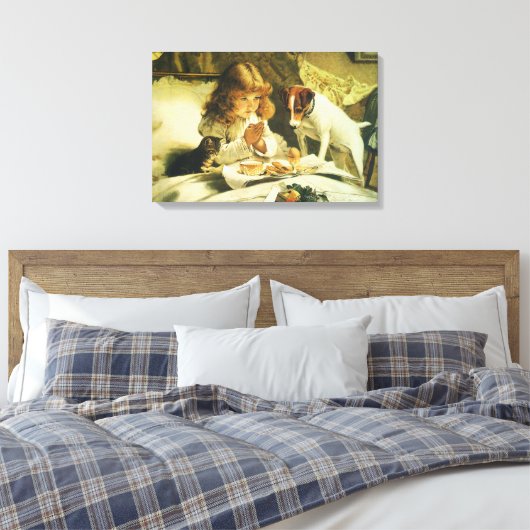 Saying Our Prayers, Suspense Charles Burton Barber Canvas Afdruk (Insitu (Slaapkamer))