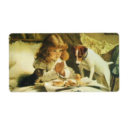 Saying Our Prayers, Suspense Charles Burton Barber Etiket (Voorkant)