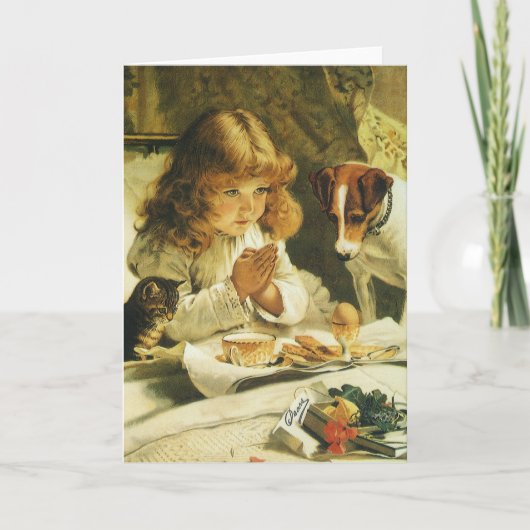 Saying Our Prayers, Suspense Charles Burton Barber Kaart (Voorkant)