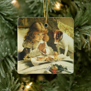 Saying Our Prayers, Suspense Charles Burton Barber Keramisch Ornament