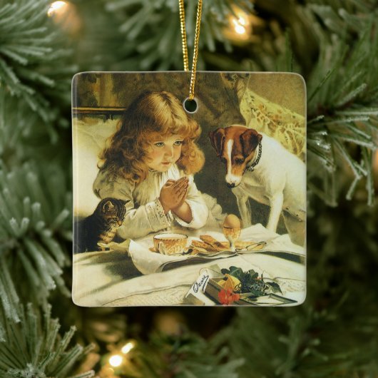 Saying Our Prayers, Suspense Charles Burton Barber Keramisch Ornament (Boom)