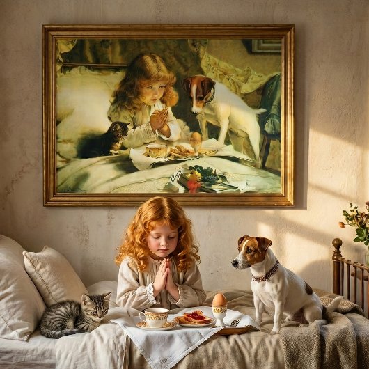 Saying Our Prayers, Suspense Charles Burton Barber Poster