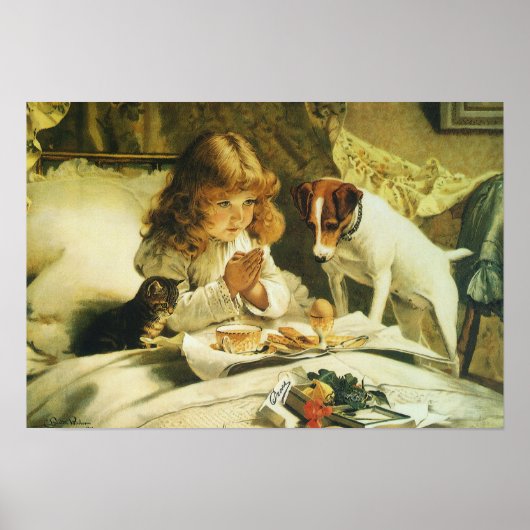 Saying Our Prayers, Suspense Charles Burton Barber Poster (Voorkant)