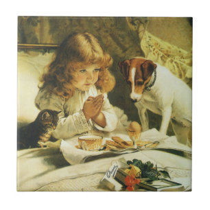 Saying Our Prayers, Suspense Charles Burton Barber Tegeltje