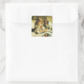 Saying Our Prayers, Suspense Charles Burton Barber Vierkante Sticker (Tas)