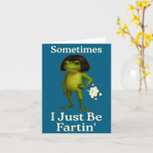 Saying Sometimes Just Fartin Frog Frog I Smile Kaart (Gele Bloem)