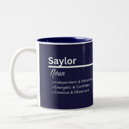 Saylor Gepersonaliseerde Naam Koffiemok Tweekleurige Koffiemok