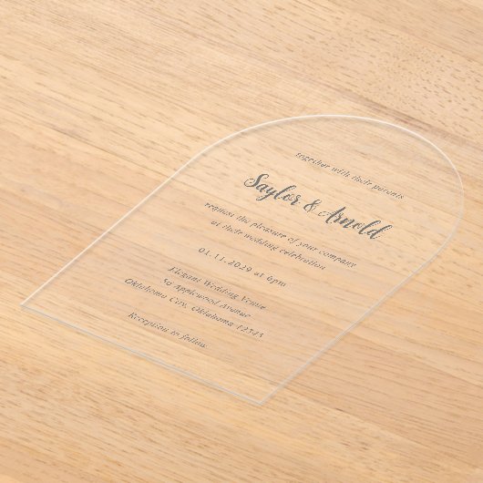 Saylor Modern Wedding Acryl Uitnodigingen (Laagn)