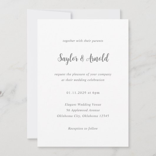 Saylor Modern Wedding Kaart (Voorkant)