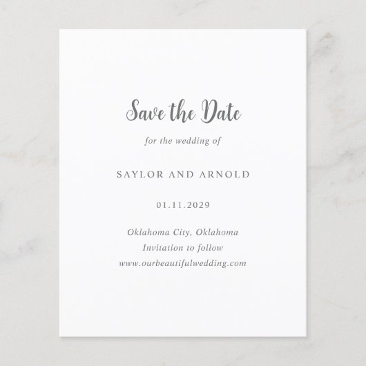 Saylor Modern Wedding Save the Date (Voorkant)
