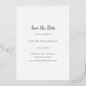 Saylor Modern Wedding Save the Date Folie Uitnodiging (Voorkant)