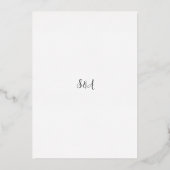 Saylor Modern Wedding Save the Date Folie Uitnodiging (Achterkant)