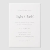 Saylor Modern Wedding Vellum Uitnodigingen (Voorkant)