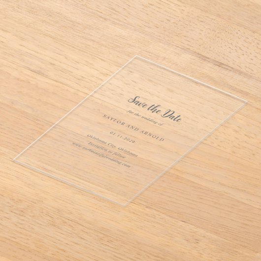 Saylor Moderne Trouwkaart 'Save the Date' Acryl Uitnodigingen (Laagn)