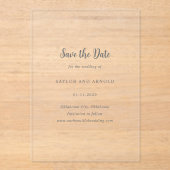 Saylor Moderne Trouwkaart 'Save the Date' Acryl Uitnodigingen (Voorkant)