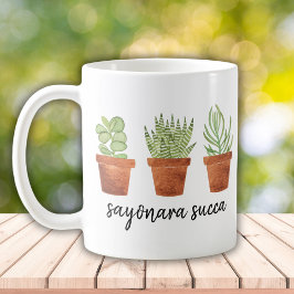 Sayonara Succa 3 Succulente Planten binnenshuis Koffiemok