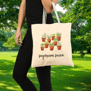 Sayonara Succa Watercolor Succulenten Collectie Tote Bag
