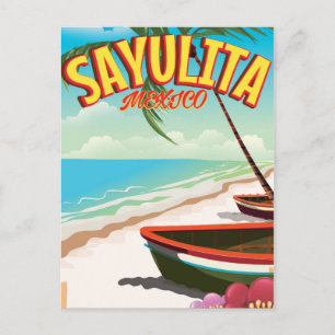 Sayulita Mexicaanse reisposter Briefkaart