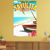 Sayulita Mexicaanse reisposter Canvas Afdruk (Insitu (Woonkamer))