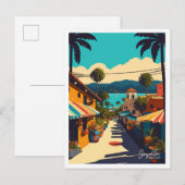 Sayulita Mexico Art Travel Vintage Briefkaart (Voorkant / Achterkant)