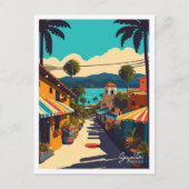 Sayulita Mexico Art Travel Vintage Briefkaart (Voorkant)