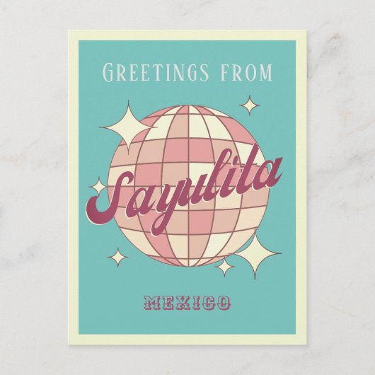 Sayulita Mexico Retro  Partij Briefkaart (Voorkant)