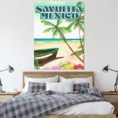 Sayulita Mexico strand poster Canvas Afdruk (Insitu (Slaapkamer))