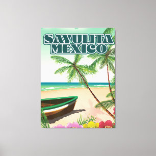 Sayulita Mexico strand poster Canvas Afdruk