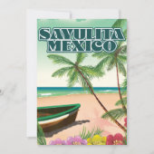 Sayulita Mexico strandposter Save The Date (Voorkant)