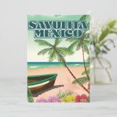 Sayulita Mexico strandposter Save The Date (Staand voorkant)