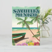 Sayulita Mexico strandposter Save The Date (Staand voorkant)