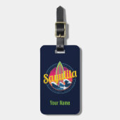 Sayulita Mexico Surfer  Wave Sunset Bigwave Bagagelabel (Voorkant verticaal)