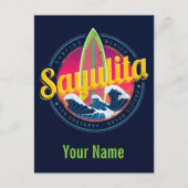 Sayulita Mexico Surfer  Wave Sunset Bigwave Feestdagenkaart (Voorkant)