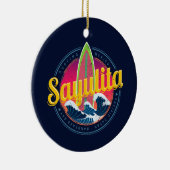 Sayulita Mexico Surfer  Wave Sunset Bigwave Keramisch Ornament (Rechts)