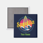 Sayulita Mexico Surfer Wave Sunset Bigwave Magneet (Voorkant / Achterkant)