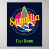 Sayulita Mexico Surfer  Wave Sunset Bigwave Poster (Voorkant)