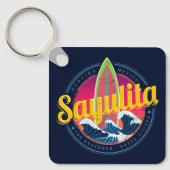 Sayulita Mexico Surfer  Wave Sunset Bigwave Sleutelhanger (Voorkant)