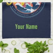 Sayulita Mexico Surfer  Wave Sunset Bigwave Theedoek (Gevouwen)